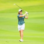 Leona Maguire of Ireland plays the second shot during at hole 9 the Honda LPGA Thailand 2022 Round1 at Siam Country Club Pattaya Old Course on March 10, 2022 in Chonburi, Thailand.
